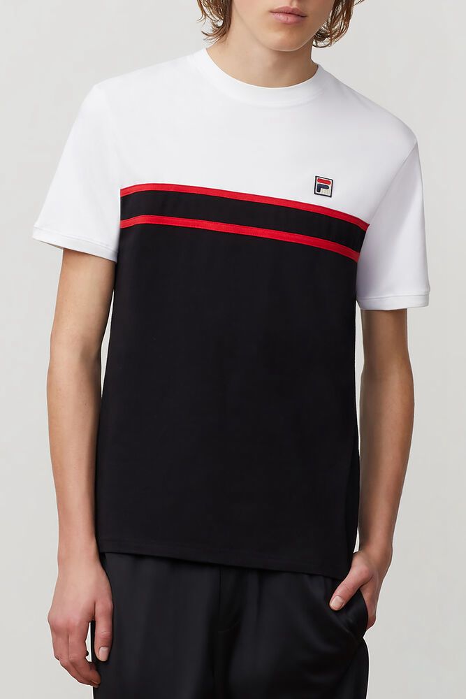 Fila Baldi T-Shirt White/Black - Mens - 14937SHGX